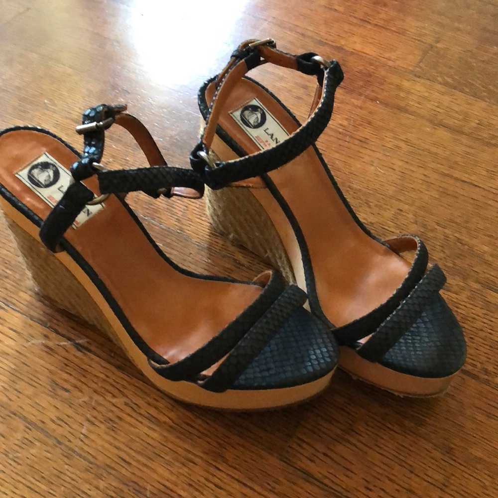 Landon Black Wedges Size 39